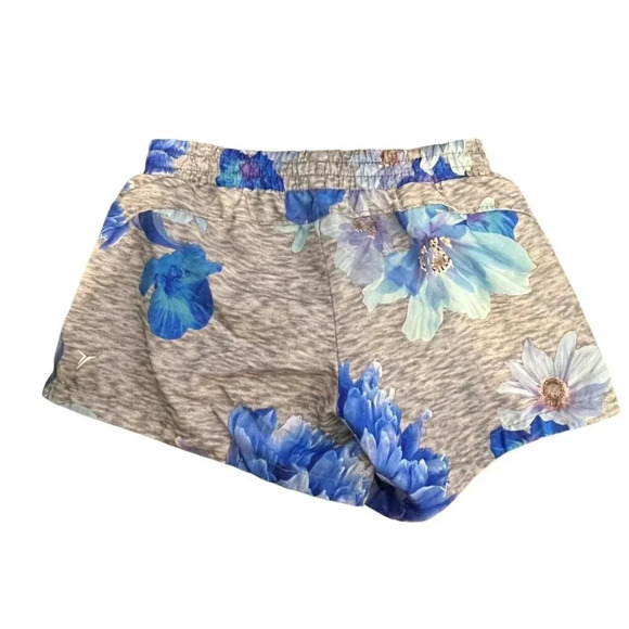 Old Navy Active Girls Shorts Size Small 6-7 Gray Blue Floral Pattern Loose Fit - Picture 2 of 4